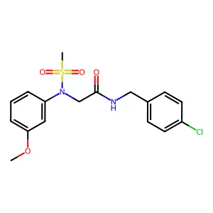 N-[(4-chlorophenyl)methyl]-2-(3-methoxy-N-methylsulfonylanilino)acetamide structure