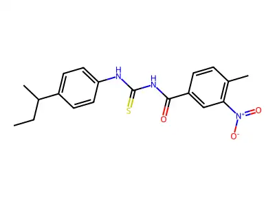 N-{[4-(butan-2-yl)phenyl]carbamothioyl}-4-methyl-3-nitrobenzamide structure