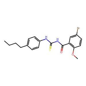 5-bromo-N-[(4-butylphenyl)carbamothioyl]-2-methoxybenzamide structure