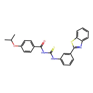 N-[[3-(1,3-benzothiazol-2-yl)phenyl]carbamothioyl]-4-propan-2-yloxybenzamide structure