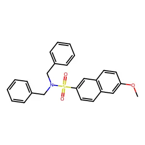 N,N-dibenzyl-6-methoxynaphthalene-2-sulfonamide structure