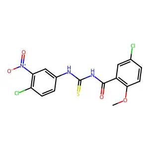 5-chloro-N-[(4-chloro-3-nitrophenyl)carbamothioyl]-2-methoxybenzamide structure