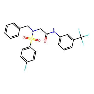 2-[benzyl-(4-fluorophenyl)sulfonylamino]-N-[3-(trifluoromethyl)phenyl]acetamide structure
