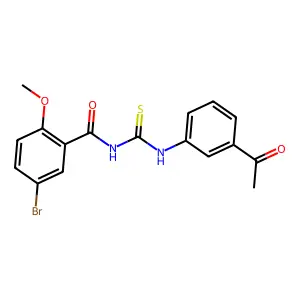 N-[(3-acetylphenyl)carbamothioyl]-5-bromo-2-methoxybenzamide structure