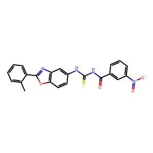 N-[[2-(2-methylphenyl)-1,3-benzoxazol-5-yl]carbamothioyl]-3-nitrobenzamide structure