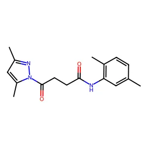 N-(2,5-dimethylphenyl)-4-(3,5-dimethylpyrazol-1-yl)-4-oxobutanamide structure