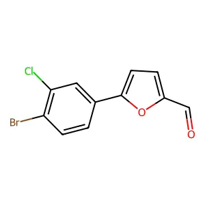 5-(4-Bromo-3-chlorophenyl)furan-2-carbaldehyde structure