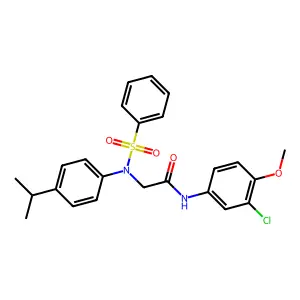 2-[N-(benzenesulfonyl)-4-propan-2-ylanilino]-N-(3-chloro-4-methoxyphenyl)acetamide structure