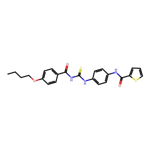 N-[4-[(4-butoxybenzoyl)carbamothioylamino]phenyl]thiophene-2-carboxamide structure