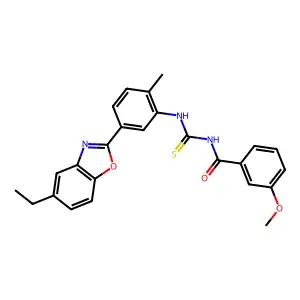 N-[[5-(5-ethyl-1,3-benzoxazol-2-yl)-2-methylphenyl]carbamothioyl]-3-methoxybenzamide structure
