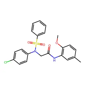 2-[N-(benzenesulfonyl)-4-chloroanilino]-N-(2-methoxy-5-methylphenyl)acetamide structure