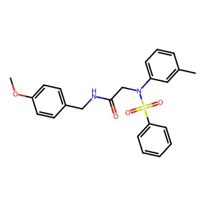 2-[N-(benzenesulfonyl)-3-methylanilino]-N-[(4-methoxyphenyl)methyl]acetamide structure