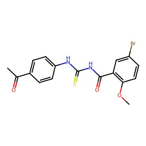 N-[(4-acetylphenyl)carbamothioyl]-5-bromo-2-methoxybenzamide structure