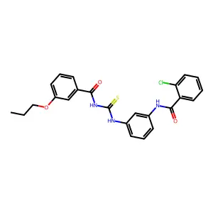 2-chloro-N-[3-[(3-propoxybenzoyl)carbamothioylamino]phenyl]benzamide structure