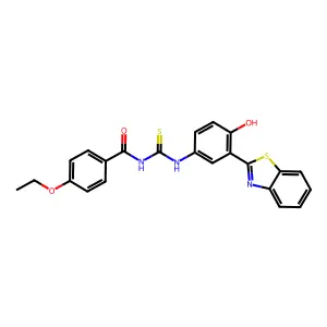 N-{[3-(1,3-benzothiazol-2-yl)-4-hydroxyphenyl]carbamothioyl}-4-ethoxybenzamide structure