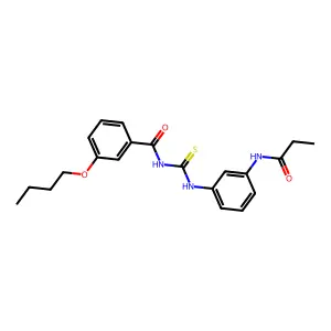 3-butoxy-N-[[3-(propanoylamino)phenyl]carbamothioyl]benzamide structure