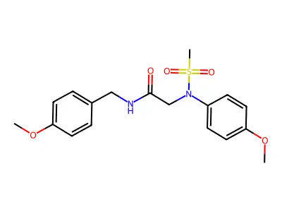 2-(4-methoxy-N-methylsulfonylanilino)-N-[(4-methoxyphenyl)methyl]acetamide structure