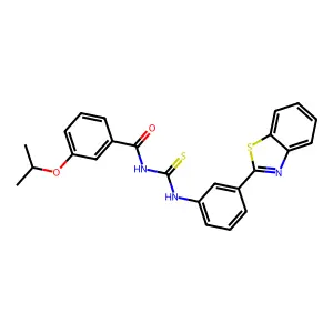 N-[[3-(1,3-benzothiazol-2-yl)phenyl]carbamothioyl]-3-propan-2-yloxybenzamide structure
