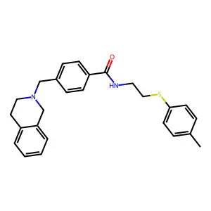 4-(3,4-dihydro-1H-isoquinolin-2-ylmethyl)-N-[2-(4-methylphenyl)sulfanylethyl]benzamide structure