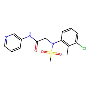 2-(3-chloro-2-methyl-N-methylsulfonylanilino)-N-pyridin-3-ylacetamide structure