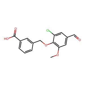 3-((2-Chloro-4-formyl-6-methoxyphenoxy)methyl)benzoic acid structure