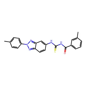 3-methyl-N-[[2-(4-methylphenyl)benzotriazol-5-yl]carbamothioyl]benzamide structure