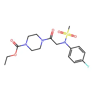 Ethyl 4-{[4-fluoro(methylsulfonyl)anilino]acetyl}-1-piperazinecarboxylate structure