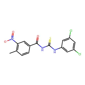 N-[(3,5-dichlorophenyl)carbamothioyl]-4-methyl-3-nitrobenzamide structure