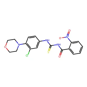 N-[(3-chloro-4-morpholin-4-ylphenyl)carbamothioyl]-2-nitrobenzamide structure
