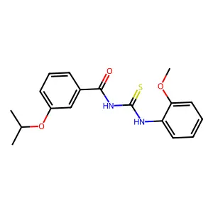 N-(3-isopropoxybenzoyl)-N'-(2-methoxyphenyl)thiourea structure