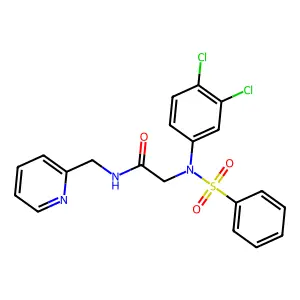 2-[N-(benzenesulfonyl)-3,4-dichloroanilino]-N-(pyridin-2-ylmethyl)acetamide structure