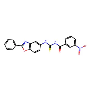 3-nitro-N-[(2-phenyl-1,3-benzoxazol-5-yl)carbamothioyl]benzamide structure