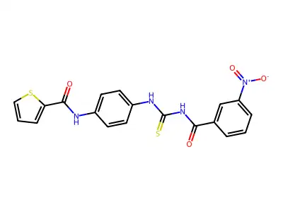 N-[4-[(3-nitrobenzoyl)carbamothioylamino]phenyl]thiophene-2-carboxamide structure