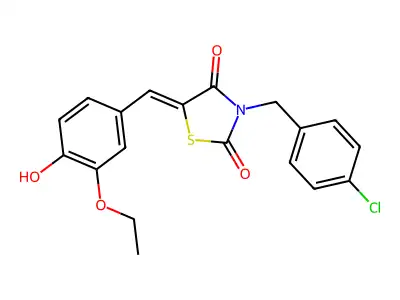 3-[(4-Chlorophenyl)methyl]-5-[(3-ethoxy-4-hydroxyphenyl)methylene]-2,4-thiazolidinedione structure
