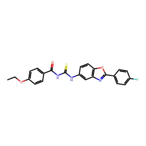 4-ethoxy-N-[[2-(4-fluorophenyl)-1,3-benzoxazol-5-yl]carbamothioyl]benzamide structure