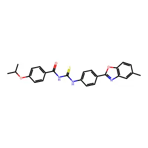 N-[[4-(5-methyl-1,3-benzoxazol-2-yl)phenyl]carbamothioyl]-4-propan-2-yloxybenzamide structure