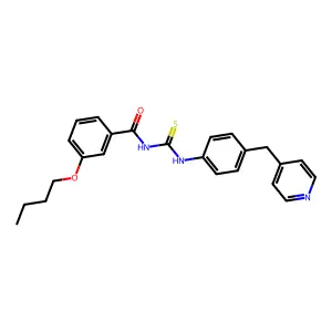 3-butoxy-N-[[4-(pyridin-4-ylmethyl)phenyl]carbamothioyl]benzamide structure