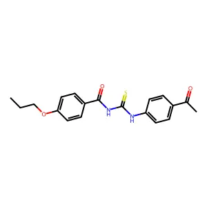 N-[(4-acetylphenyl)carbamothioyl]-4-propoxybenzamide structure