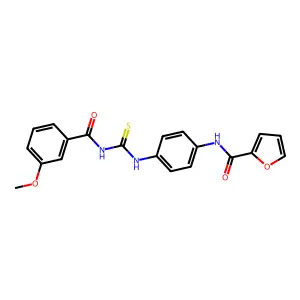 N-[4-[(3-methoxybenzoyl)carbamothioylamino]phenyl]furan-2-carboxamide structure