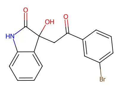 3-[2-(3-bromophenyl)-2-oxoethyl]-3-hydroxy-1,3-dihydro-2H-indol-2-one structure