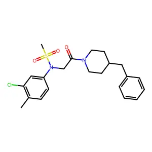 N-[2-(4-benzylpiperidin-1-yl)-2-oxoethyl]-N-(3-chloro-4-methylphenyl)methanesulfonamide structure