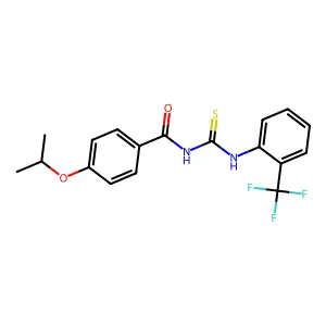 4-propan-2-yloxy-N-[[2-(trifluoromethyl)phenyl]carbamothioyl]benzamide structure