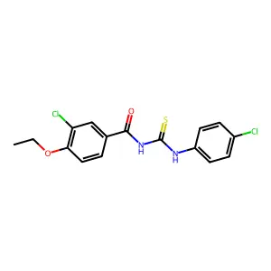 3-chloro-N-[(4-chlorophenyl)carbamothioyl]-4-ethoxybenzamide structure