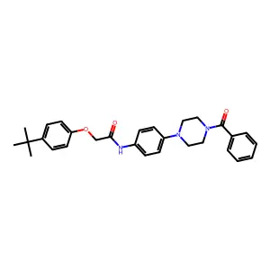 N-[4-(4-benzoylpiperazin-1-yl)phenyl]-2-(4-tert-butylphenoxy)acetamide structure