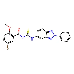 5-bromo-2-methoxy-N-[(2-phenylbenzotriazol-5-yl)carbamothioyl]benzamide structure