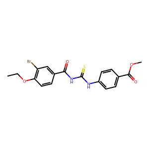 Methyl 4-({[(3-bromo-4-ethoxyphenyl)carbonyl]carbamothioyl}amino)benzoate structure