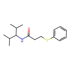 N-(2,4-dimethylpentan-3-yl)-3-phenylsulfanylpropanamide structure