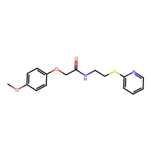 2-(4-Methoxyphenoxy)-N-[2-(2-pyridinylthio)ethyl]acetamide structure