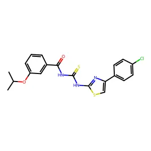 N-[[4-(4-chlorophenyl)-1,3-thiazol-2-yl]carbamothioyl]-3-propan-2-yloxybenzamide structure