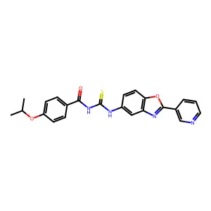 4-propan-2-yloxy-N-[(2-pyridin-3-yl-1,3-benzoxazol-5-yl)carbamothioyl]benzamide structure